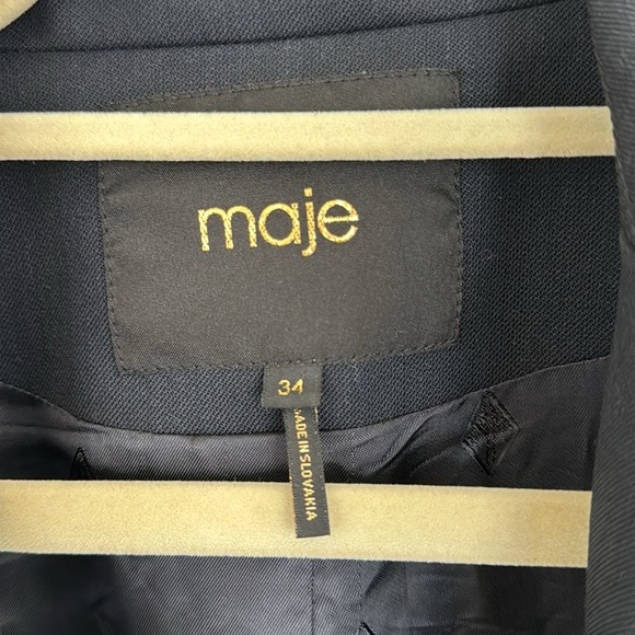 Oversized navy Maje blazer size 34 - Picture 6 of 6